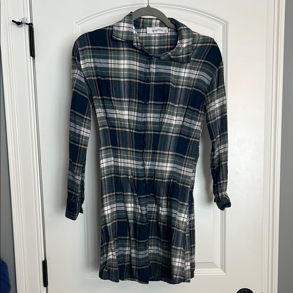 Long Sleeve Plaid Dress